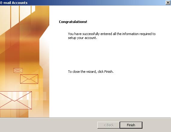 Clique em 'Concluir' (Finish) e pronto! Seu Outlook XP está configurado para receber e enviar seus e-mails BOL via IMAP.