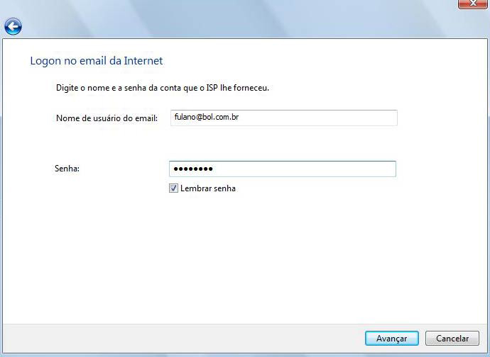 Voc� ver� uma tela de finaliza��o, mas ainda h� algumas configura��es a fazer. Marque a op��o 'N�o baixar meus e-mails e minhas pastas agora' e clique em 'Concluir'